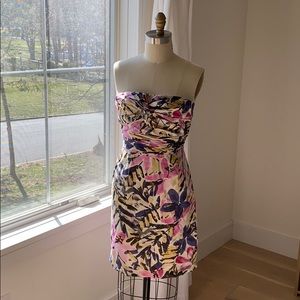 Banana Republic floral strapless dress